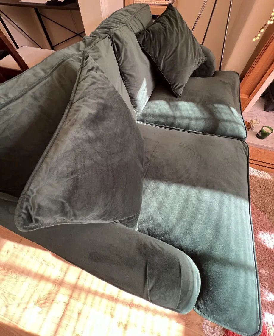 Furniture 123, Dark Green Velvet 2 Seater Sofa - Payton