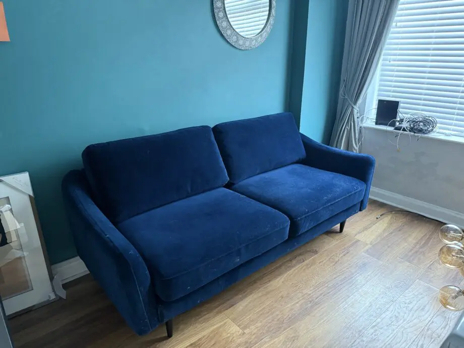 Snug SITS Jenny 3 Seater Sofa - Velvet - Blue