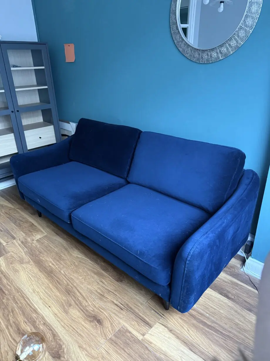 Snug SITS Jenny 3 Seater Sofa - Velvet - Blue
