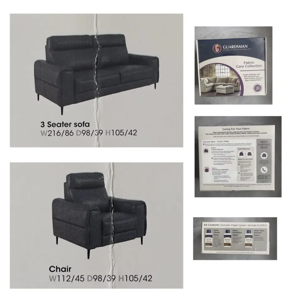 Furniture Village Anakin Grey Fabric Power Recliners