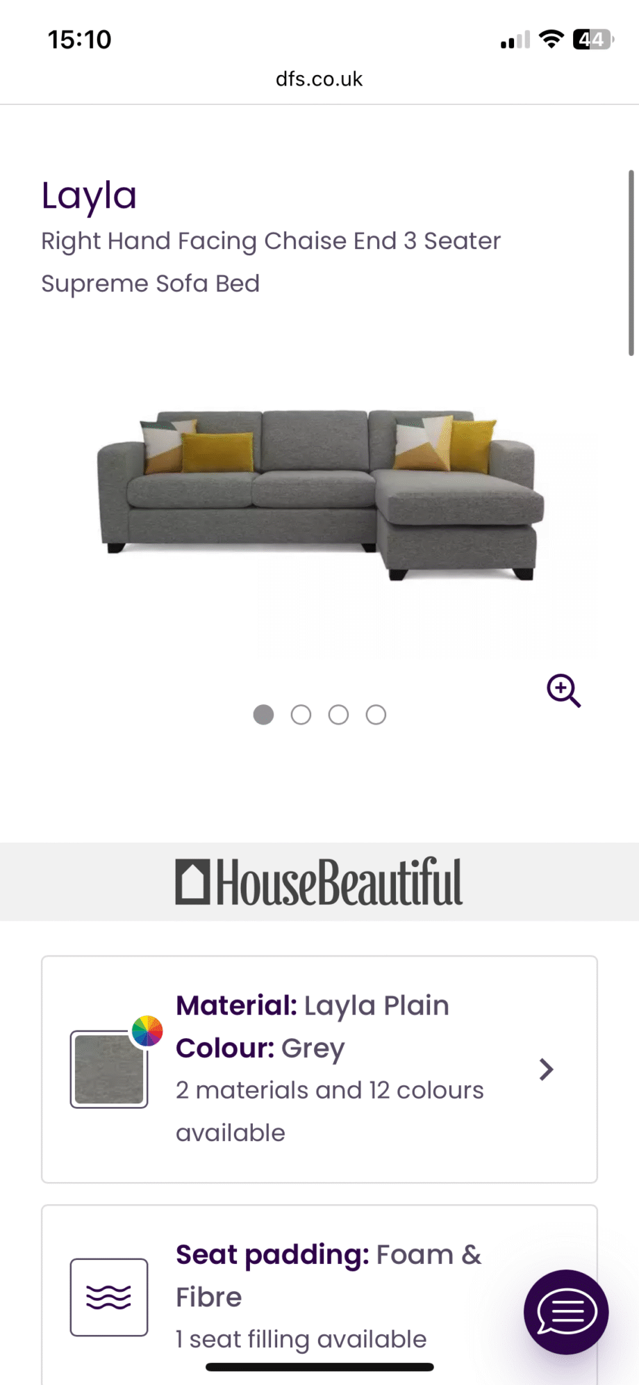 DFS grey corner sofa bed