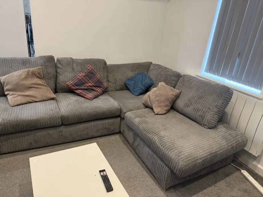 DFS , grey , corner sofa