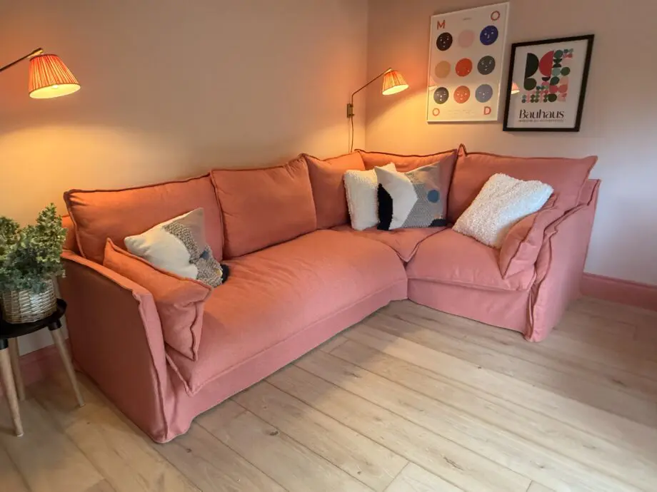 Stunning Sofa.com Isaac corner sofa in coral