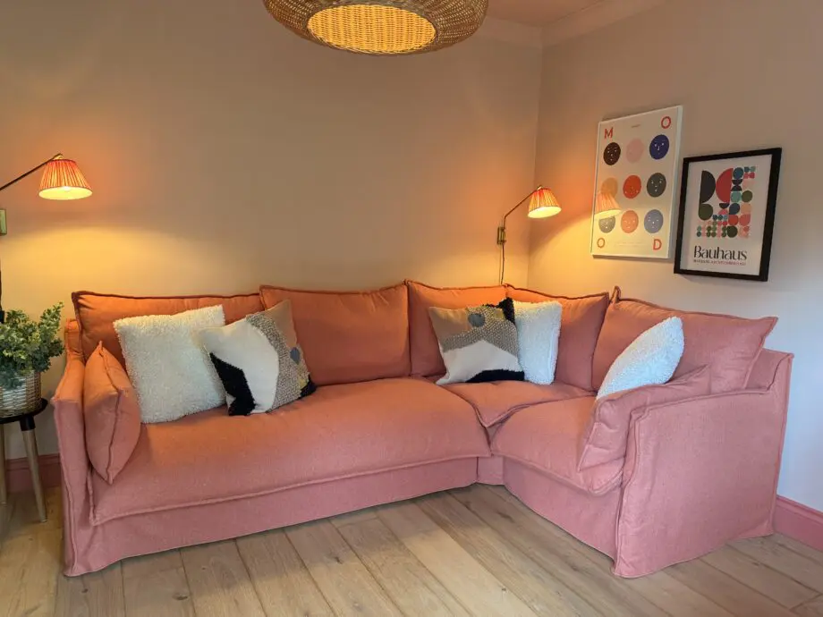 Stunning Sofa.com Isaac corner sofa in coral