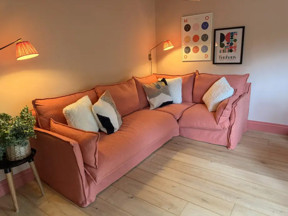 Stunning Sofa.com Isaac corner sofa in coral