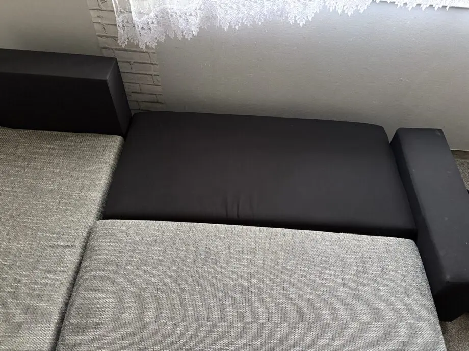 Black, dark grey corner sofa
