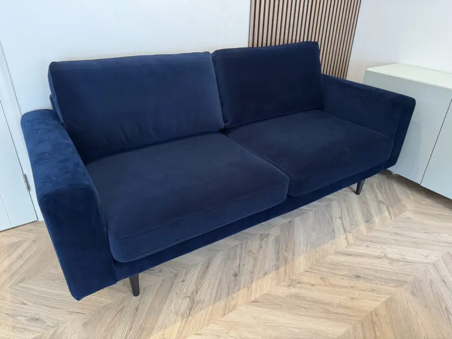 Like New BIG CHILL 3 seater sofa in discontinued Navy velvet