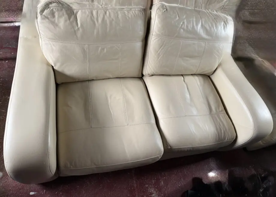 Beige Leather Lounge Suite