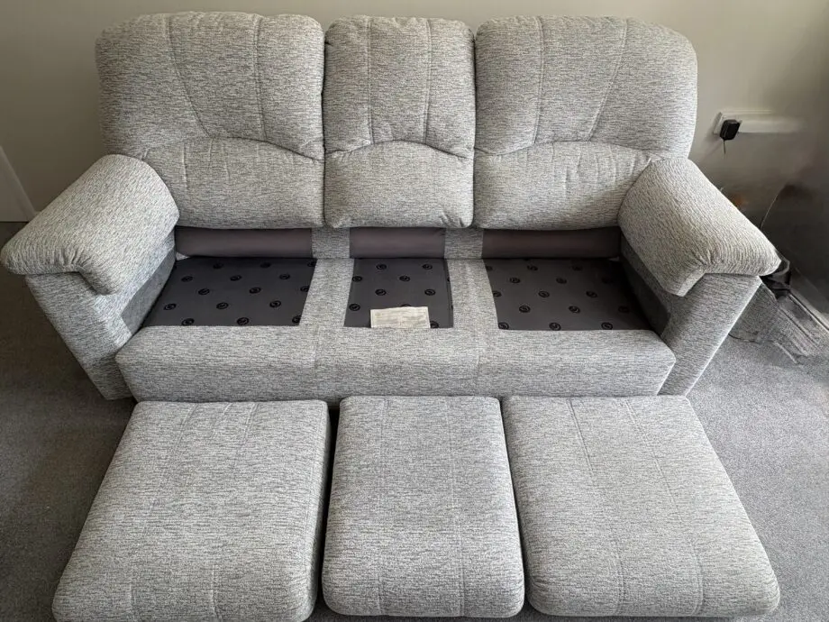 Bradbeers G-Plan 3 seater sofa + leg riser armchair