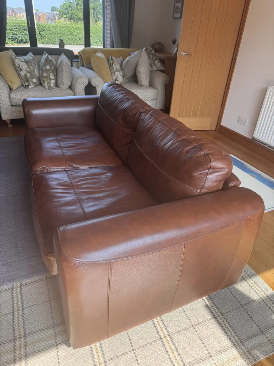 Brian James Leather Brown 3 Seater Sofa