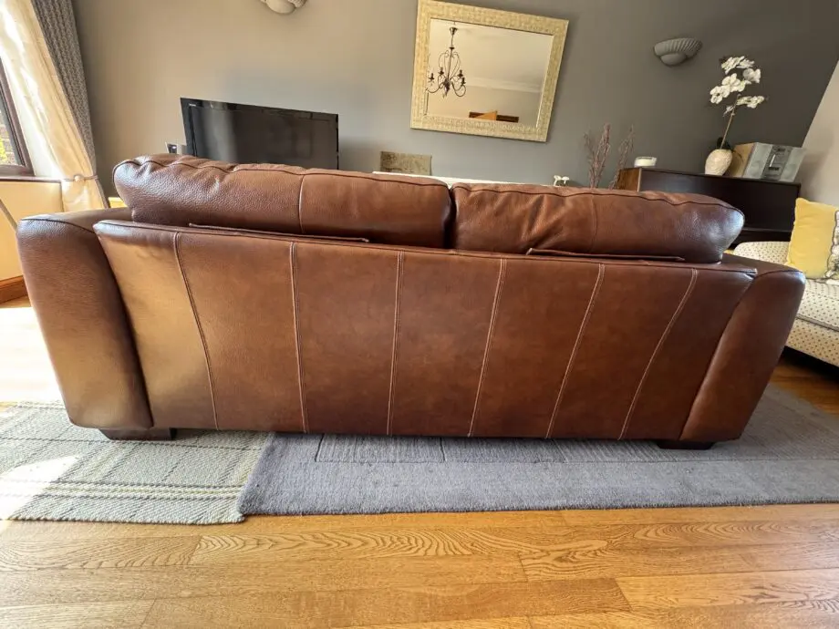 Brian James Leather Brown 3 Seater Sofa