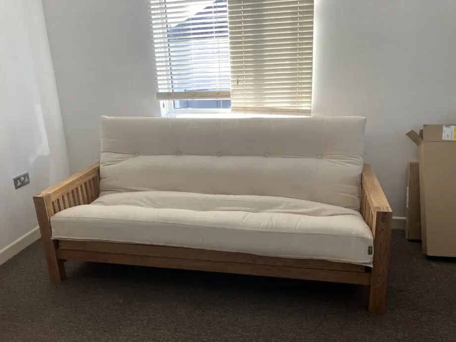 Futon Company Cream Solid Oak 3-seater sofa bed