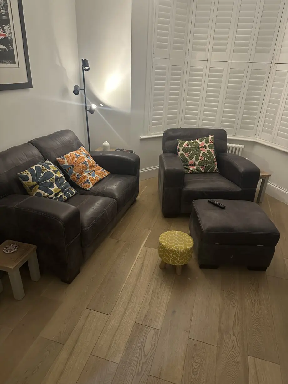 DFS Leather lounge suite, Charcoal