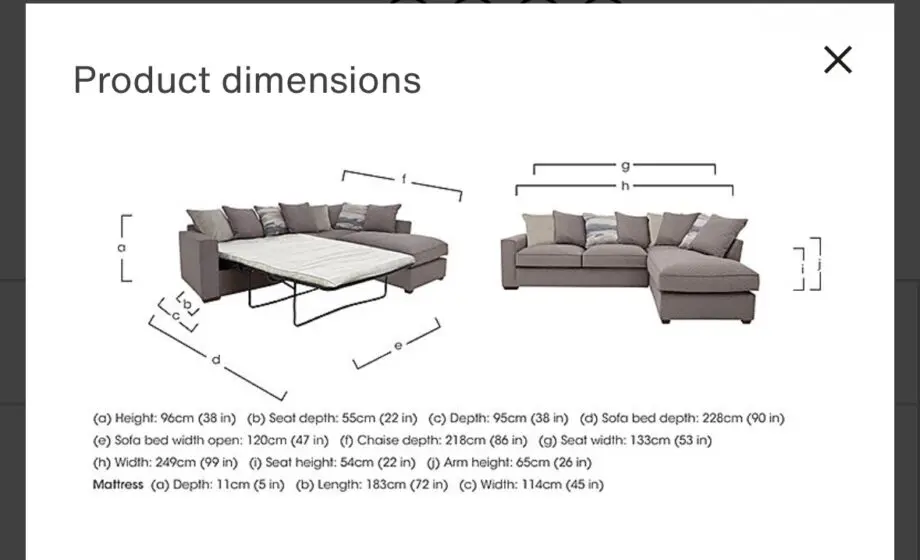 Grey Furniture Village Corner Sofa Bed