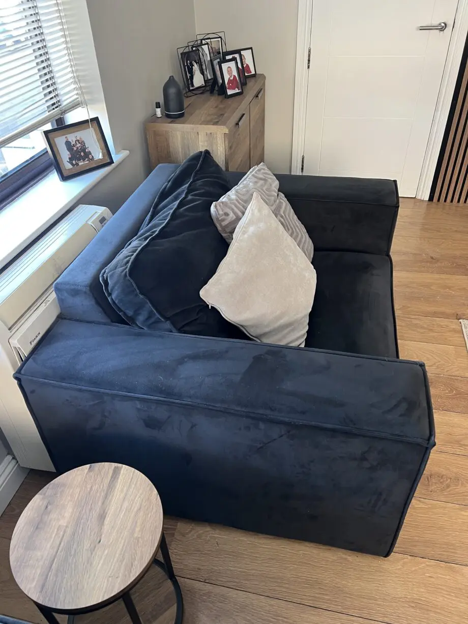 Black DUSK corner sofa and love chair
