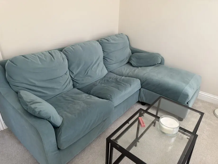 Green / Blue IKEA L-Shaped Chaise Sofa