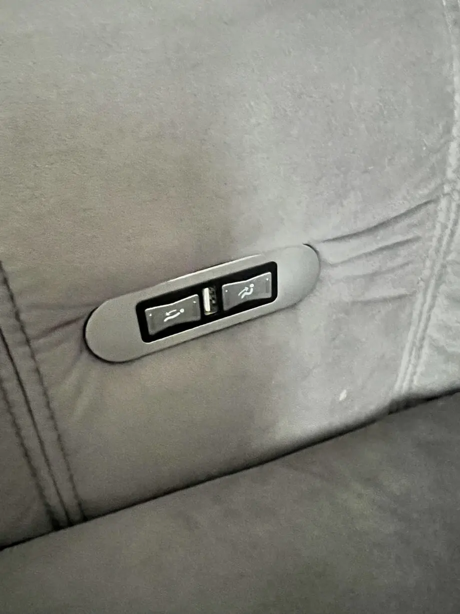 3 seater grey power recliner fabric sofa