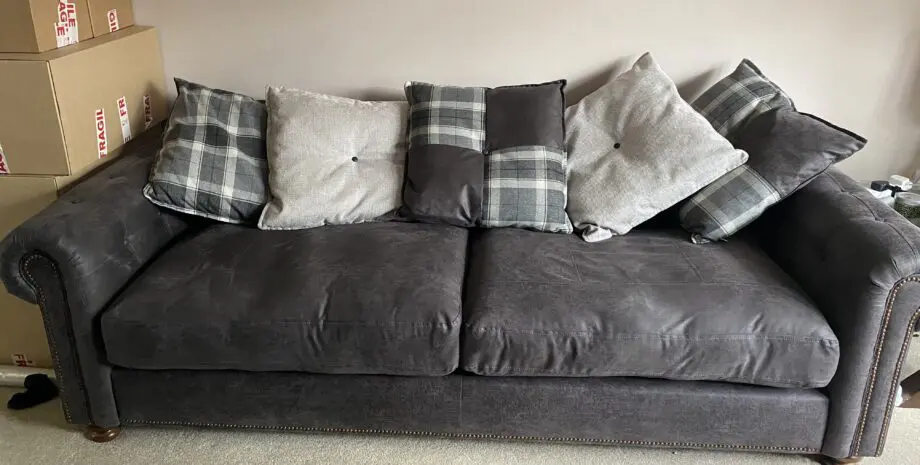 DFS Grey 4 Seater & Cuddle Chair 6 Months Old