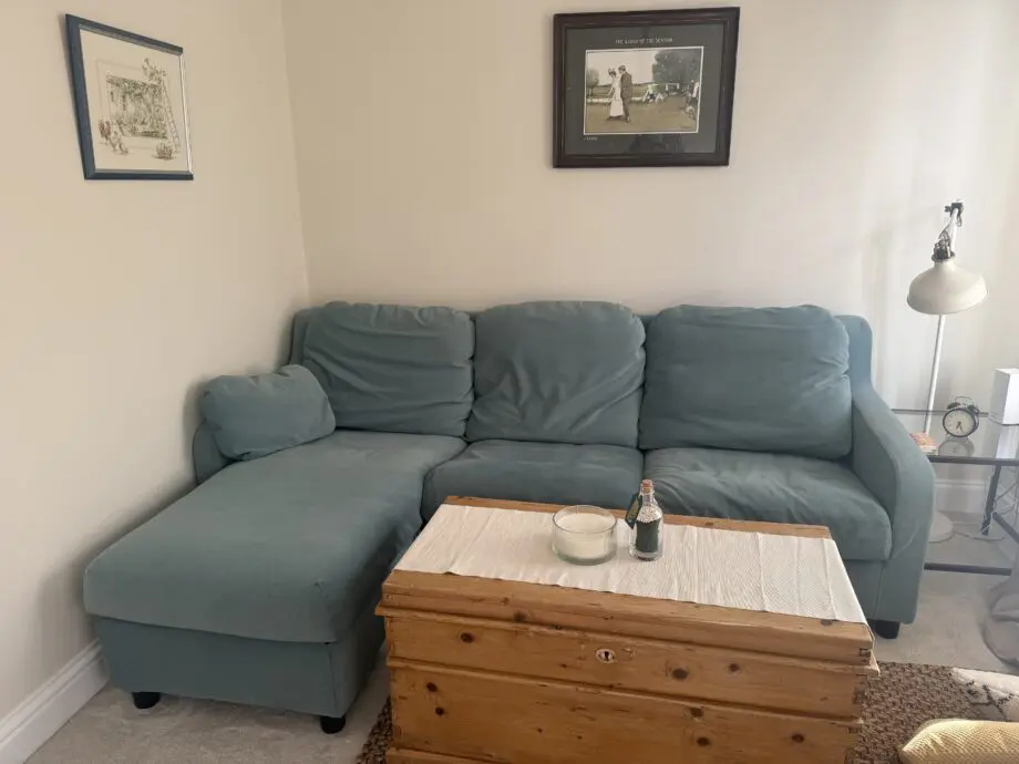 IKEA Blue / Green Chaise L-Shaped Sofa