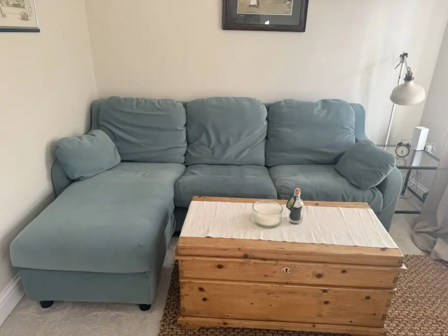 IKEA Blue / Green Chaise L-Shaped Sofa
