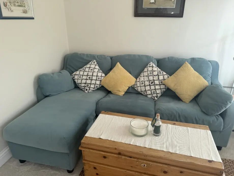IKEA Blue / Green Chaise L-Shaped Sofa