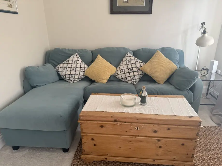 IKEA Blue / Green Chaise L-Shaped Sofa