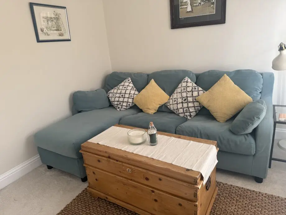 IKEA Blue / Green Chaise L-Shaped Sofa
