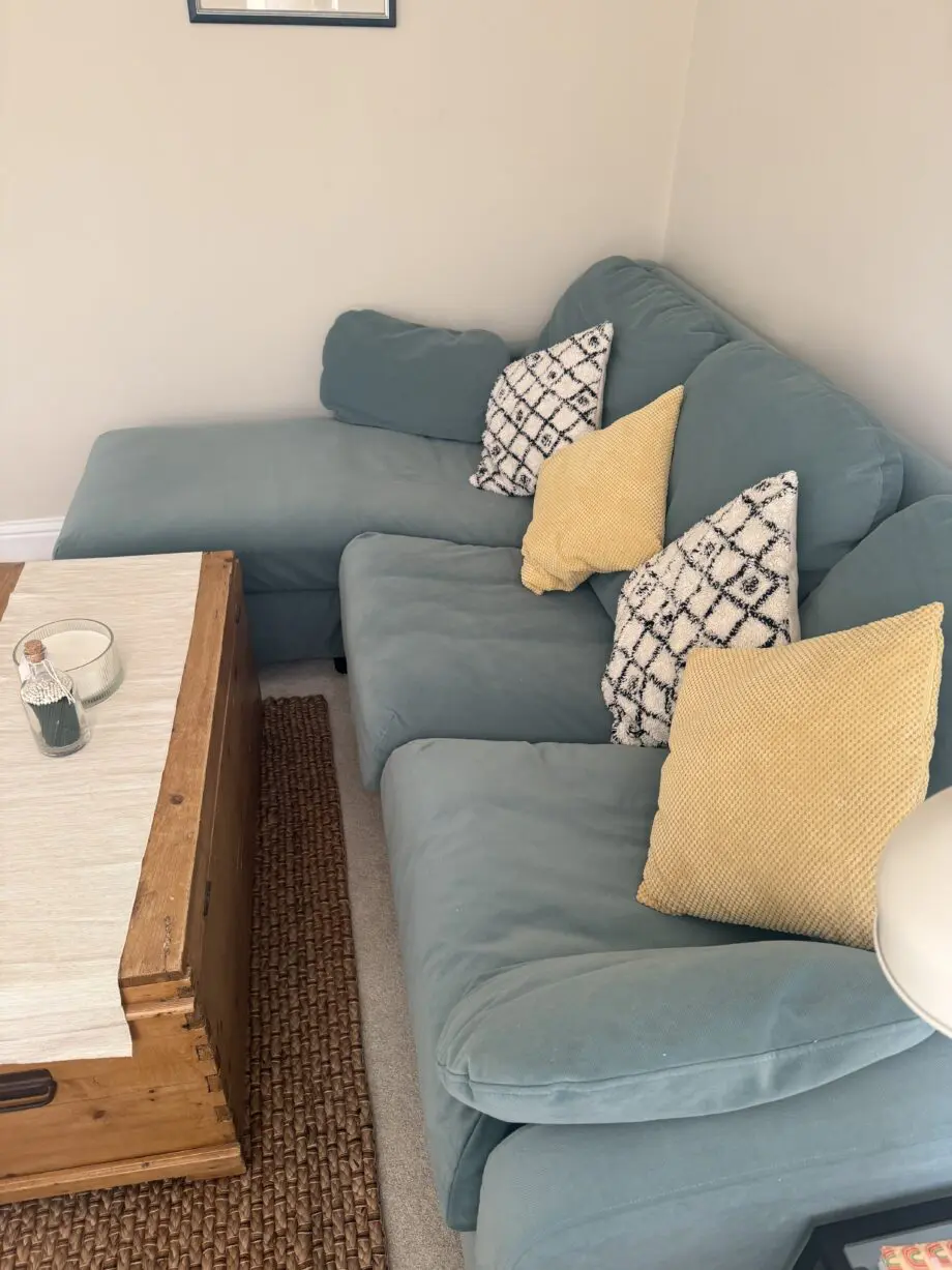 IKEA Blue / Green Chaise L-Shaped Sofa