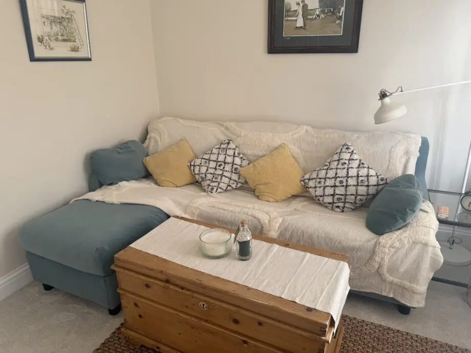 IKEA Blue / Green Chaise L-Shaped Sofa