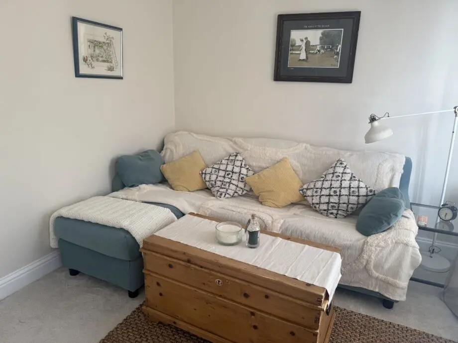 IKEA Blue / Green Chaise L-Shaped Sofa