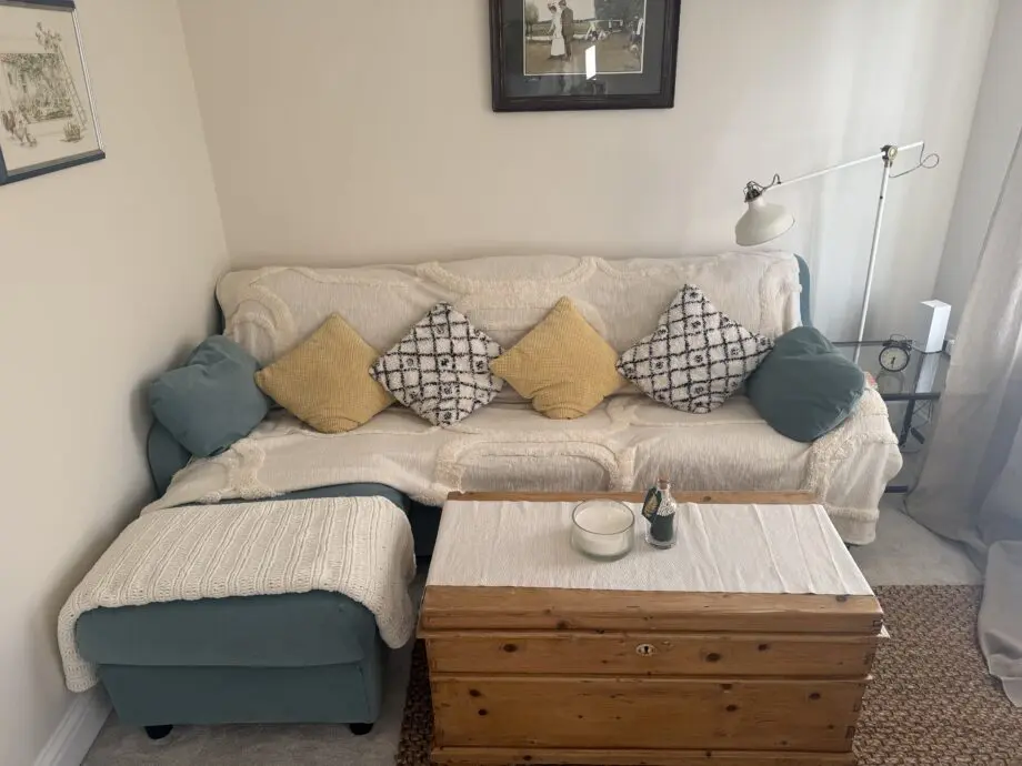 IKEA Blue / Green Chaise L-Shaped Sofa