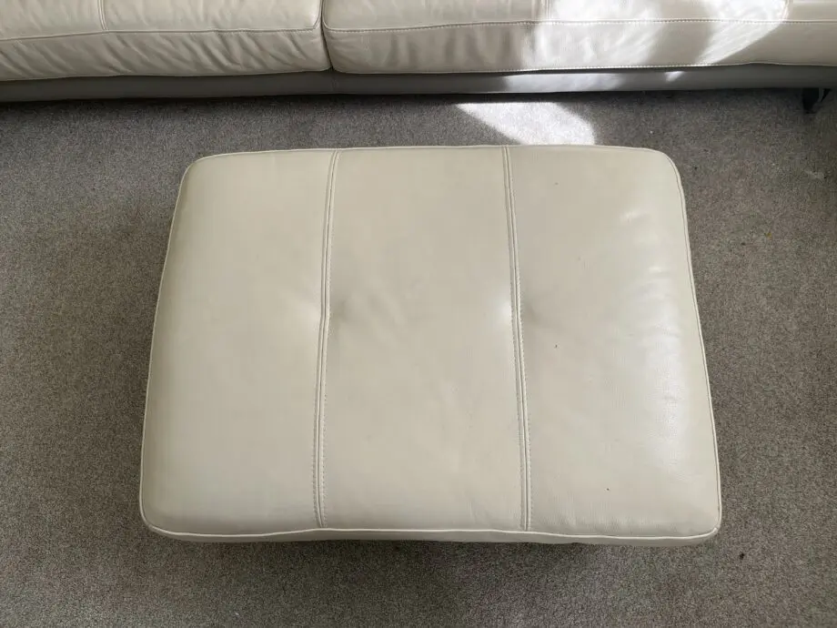 3 seater beige leather sofa