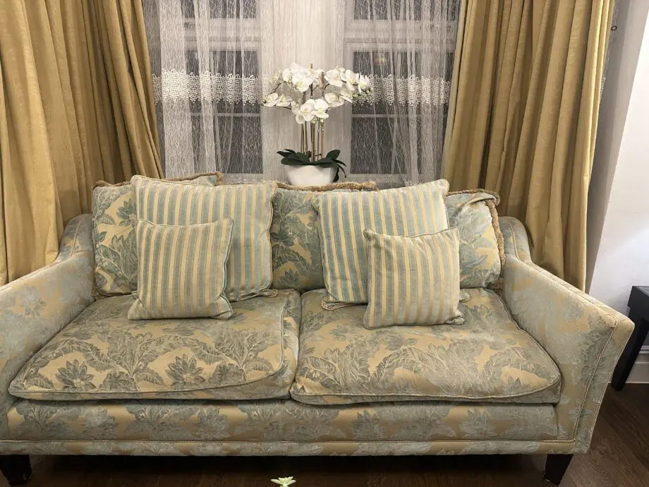2 & 3 seater sofas duck egg and gold