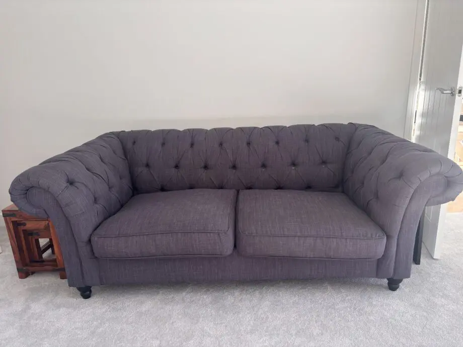Next Charcoal Chesterfield 3 Seater Sofa and Matching Armchair