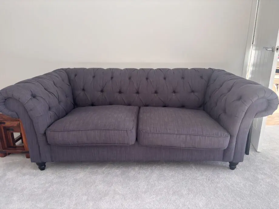Next Charcoal Chesterfield 3 Seater Sofa and Matching Armchair