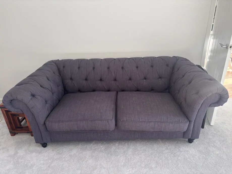 Next Charcoal Chesterfield 3 Seater Sofa and Matching Armchair
