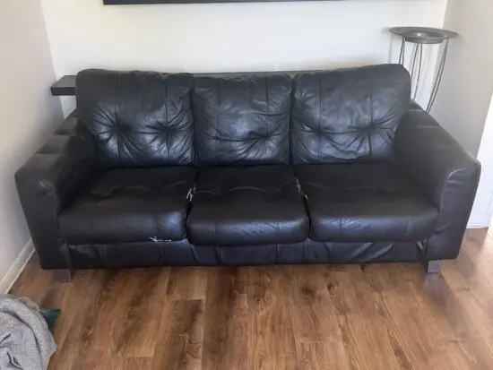 Black Leather Sofa