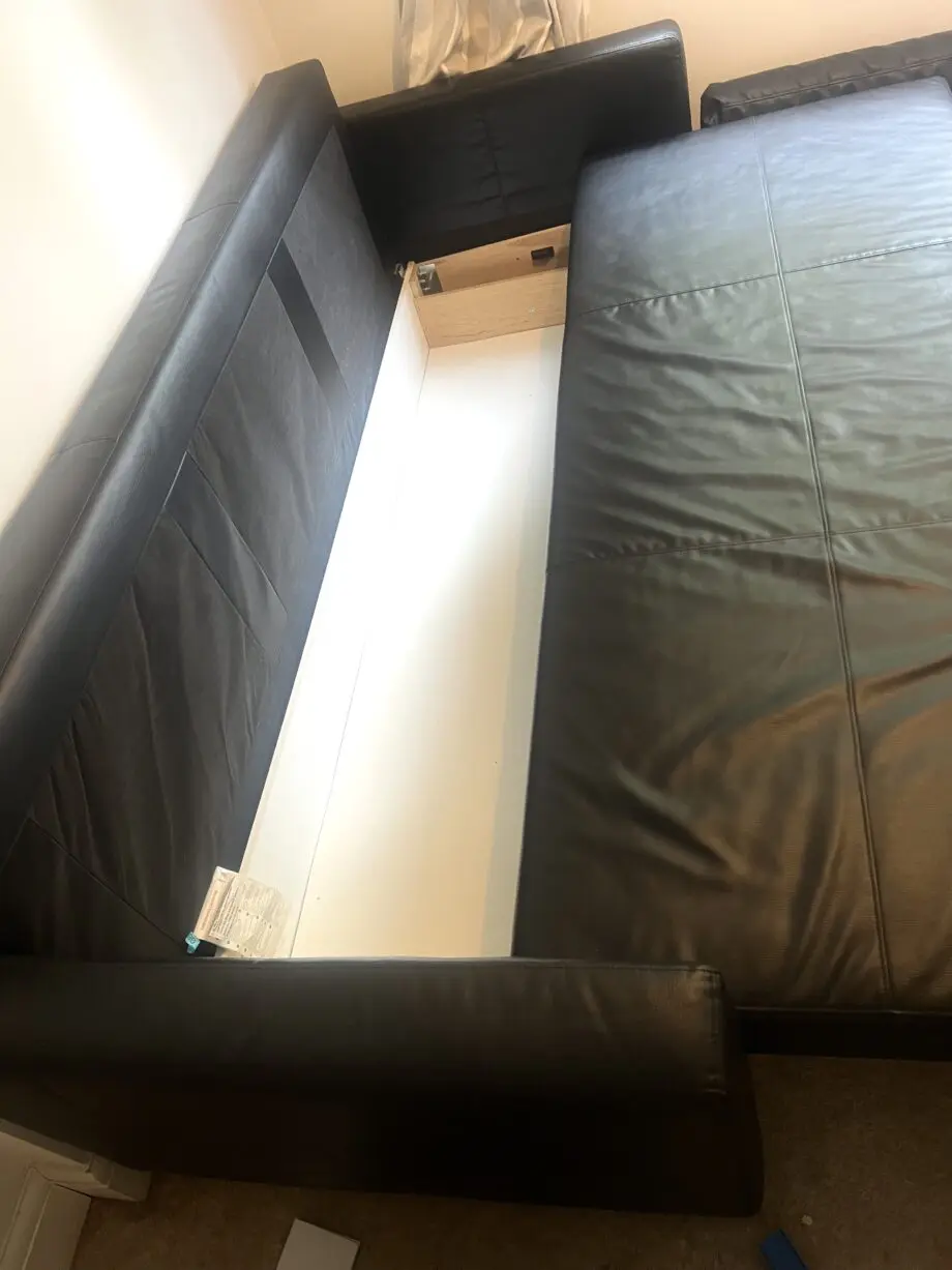 IKEA 3 seater sofa bed black with storage - Top Condition, 40% of current MRP