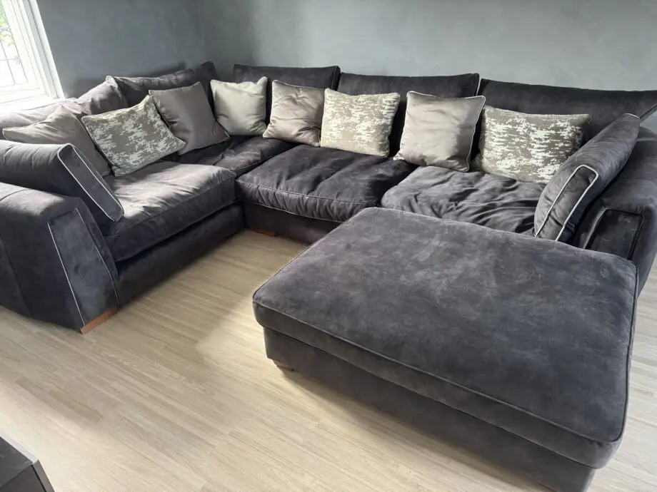 Sofology Emperor Full Back Lucerne Charcoal & Footstool