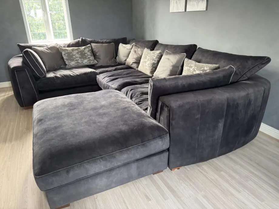 Sofology Emperor Full Back Lucerne Charcoal & Footstool