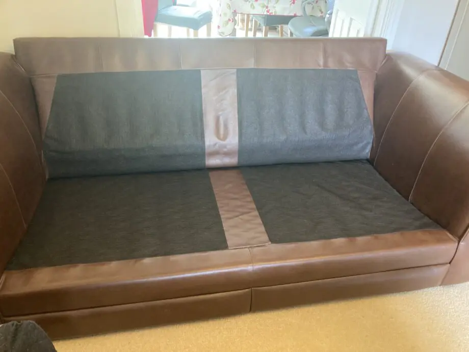 Brown leather sofa set