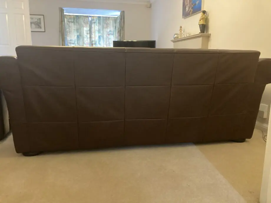 Brown leather sofa set