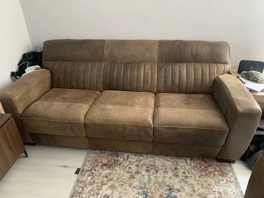 Barker and Stonehouse Missano 3 seater brown leather sofa