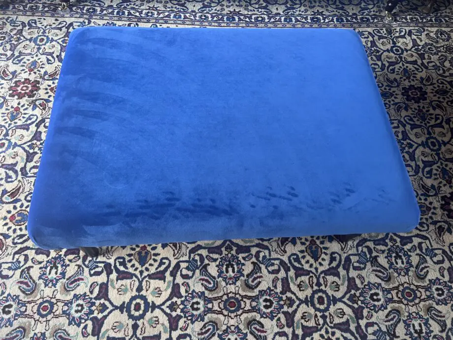 Blue Foot Stool made by Sofa and Stuff - https://sofasandstuff.com