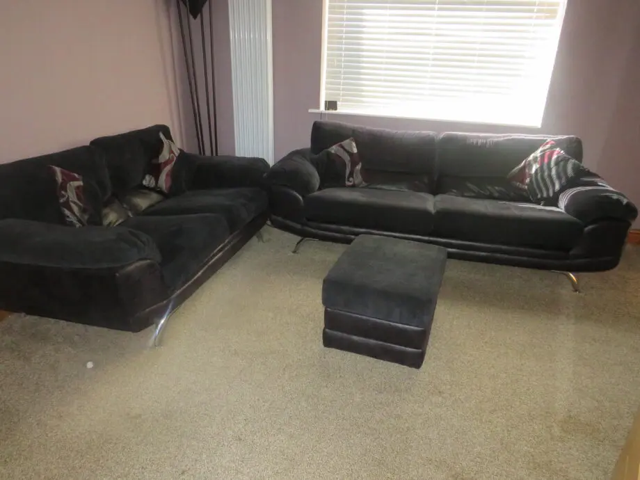 CSL Stellor 3 Str Ripple Black/Aubergine 3 STR, 2 STR and F/Stool Sofa Set