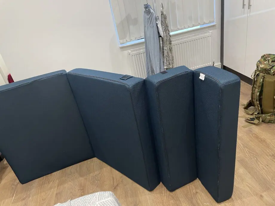 Milliard Folding Mattress, Thick High Density Foam Fold Out Sofa Chair Bed, Great for Guests, Camping, and Travel (Single) Tri-fold Sofa Bed navy blue