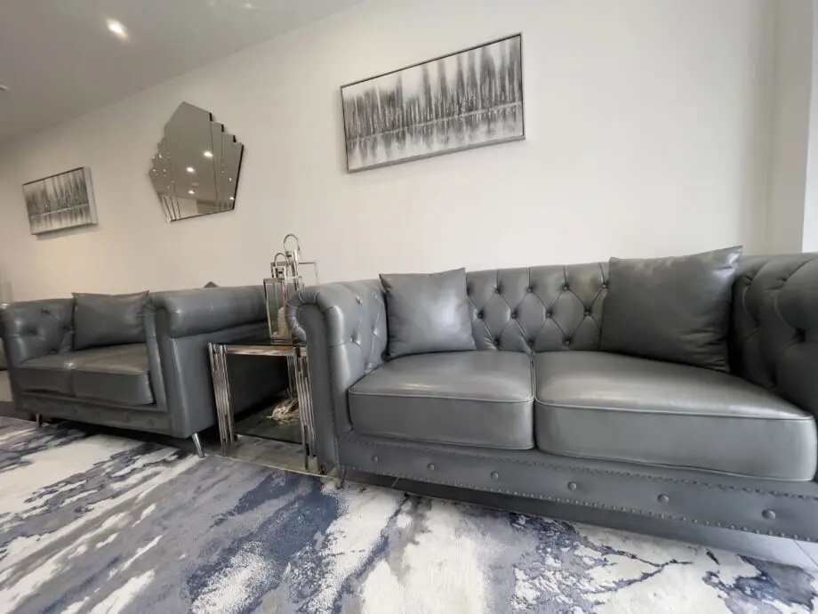 Oak furniture store grey 2+2 seater sofa