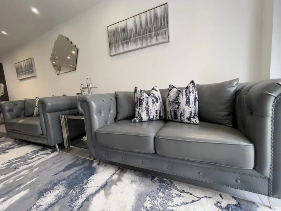 Oak furniture store grey 2+2 seater sofa