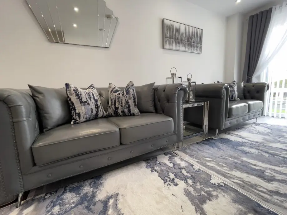 Oak furniture store grey 2+2 seater sofa