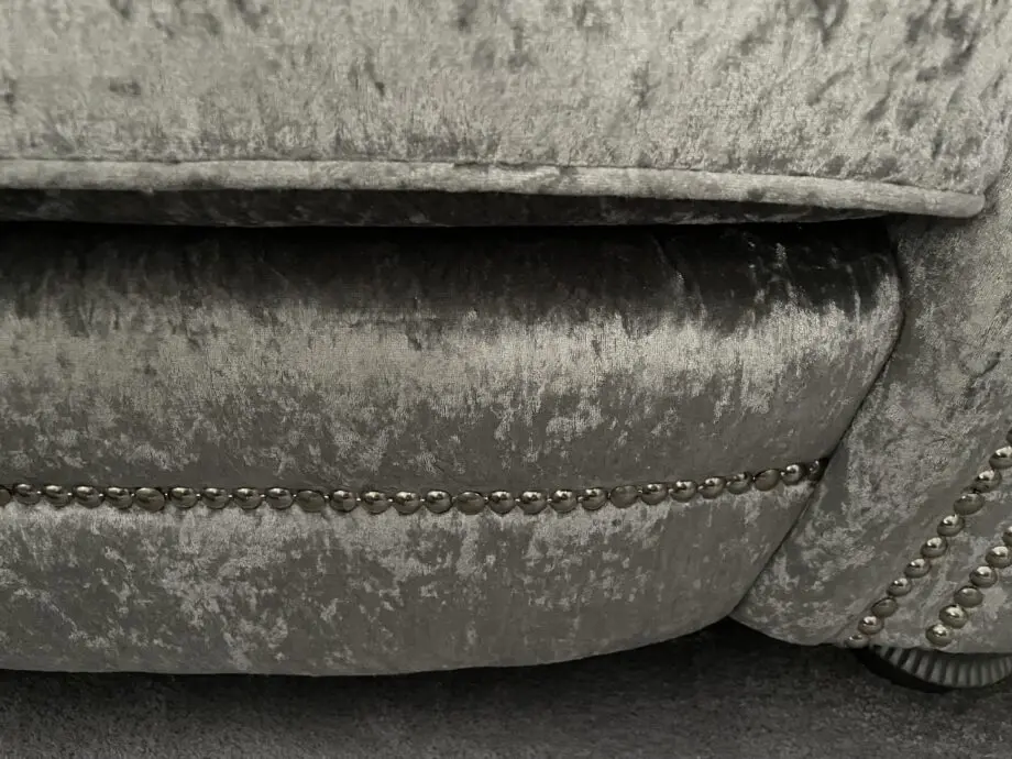 SCS luna grey crushed velvet velour sofa